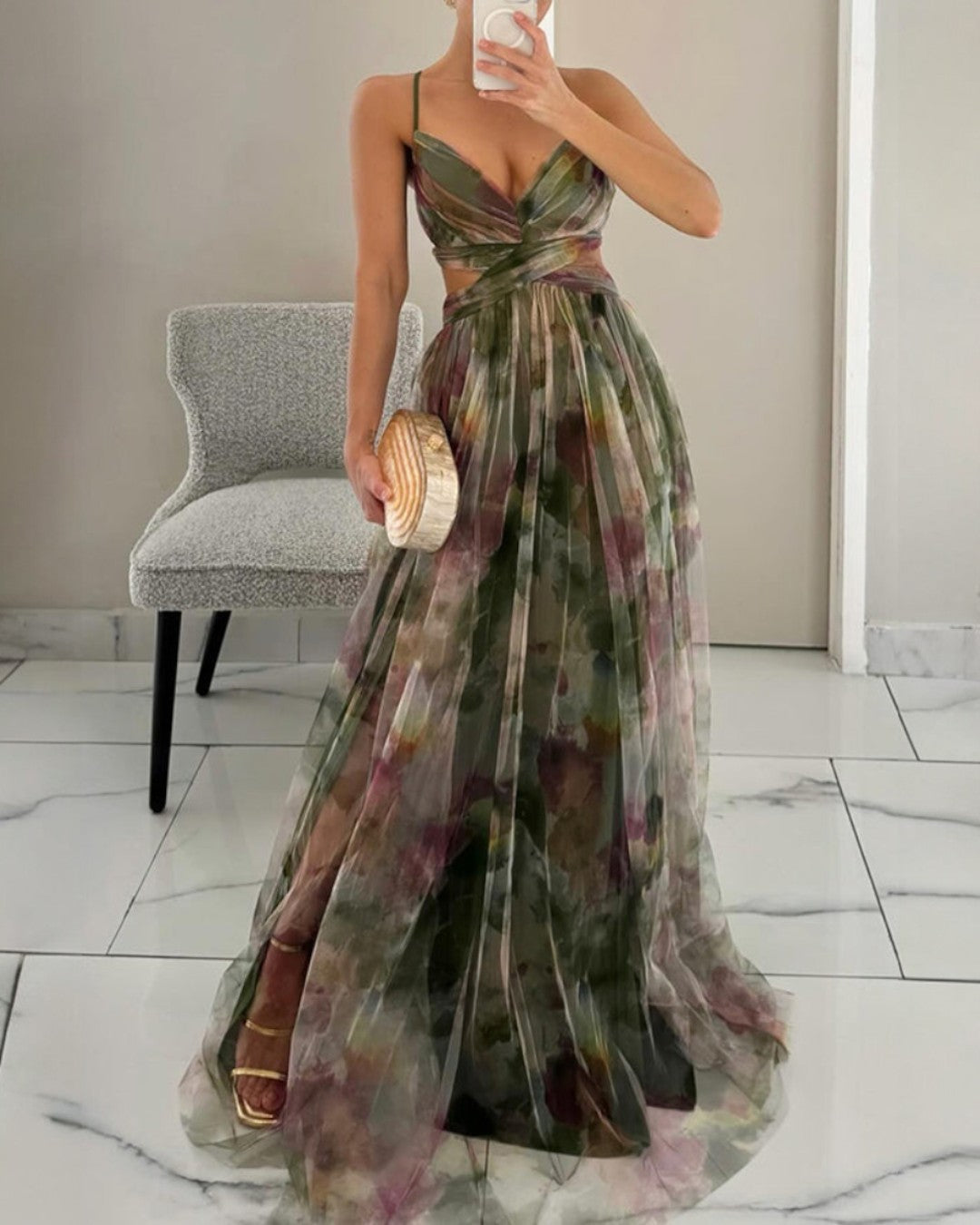 Éléonore | Vestido Longo Fluido Florido