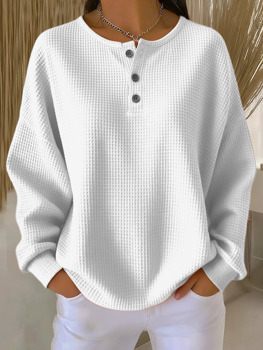 Milagros | Sweater Henley Gofrada