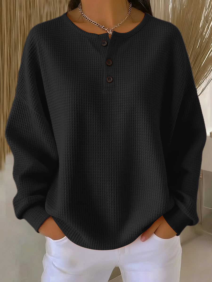 Milagros | Sweater Henley Gofrada