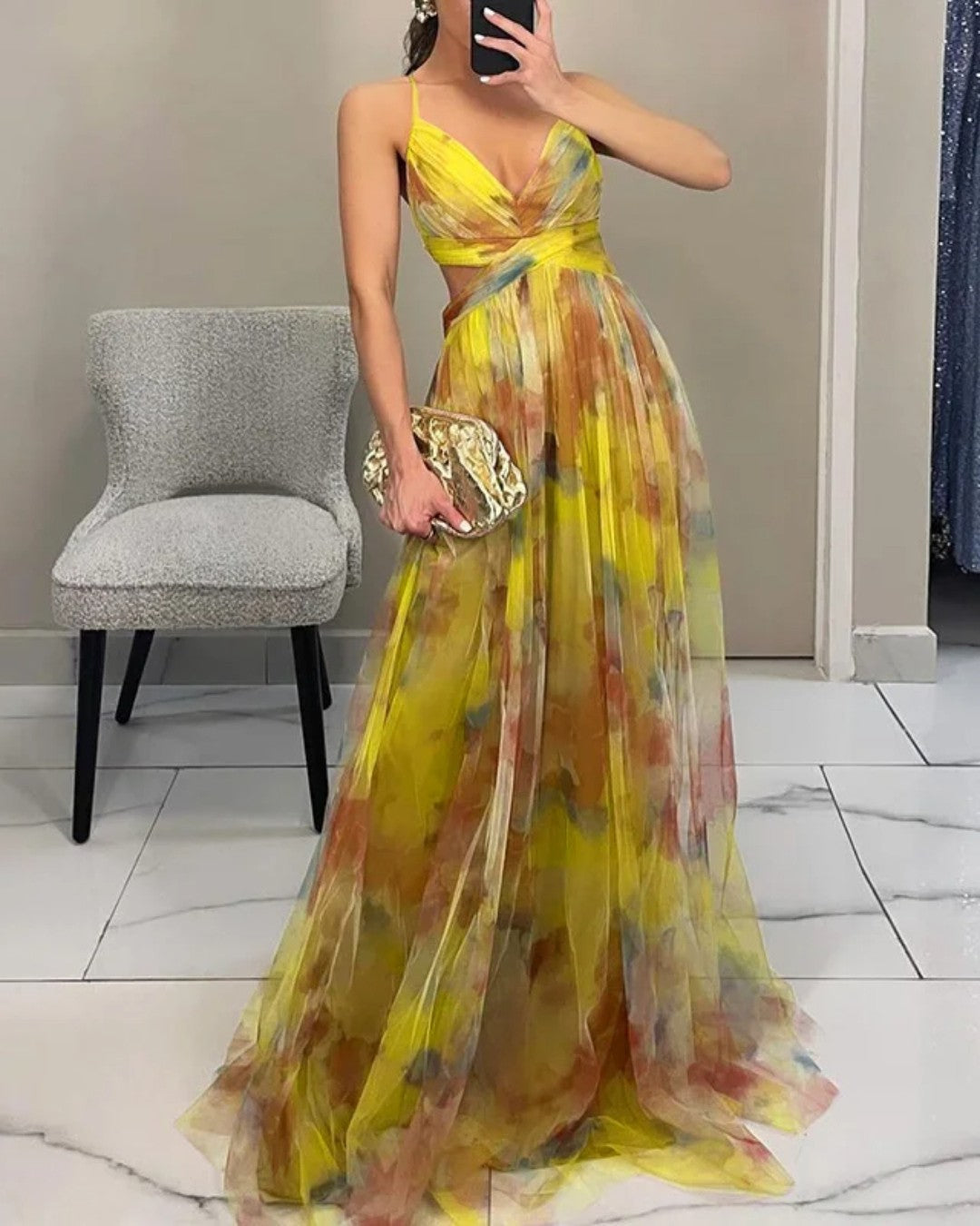 Éléonore | Vestido Longo Fluido Florido