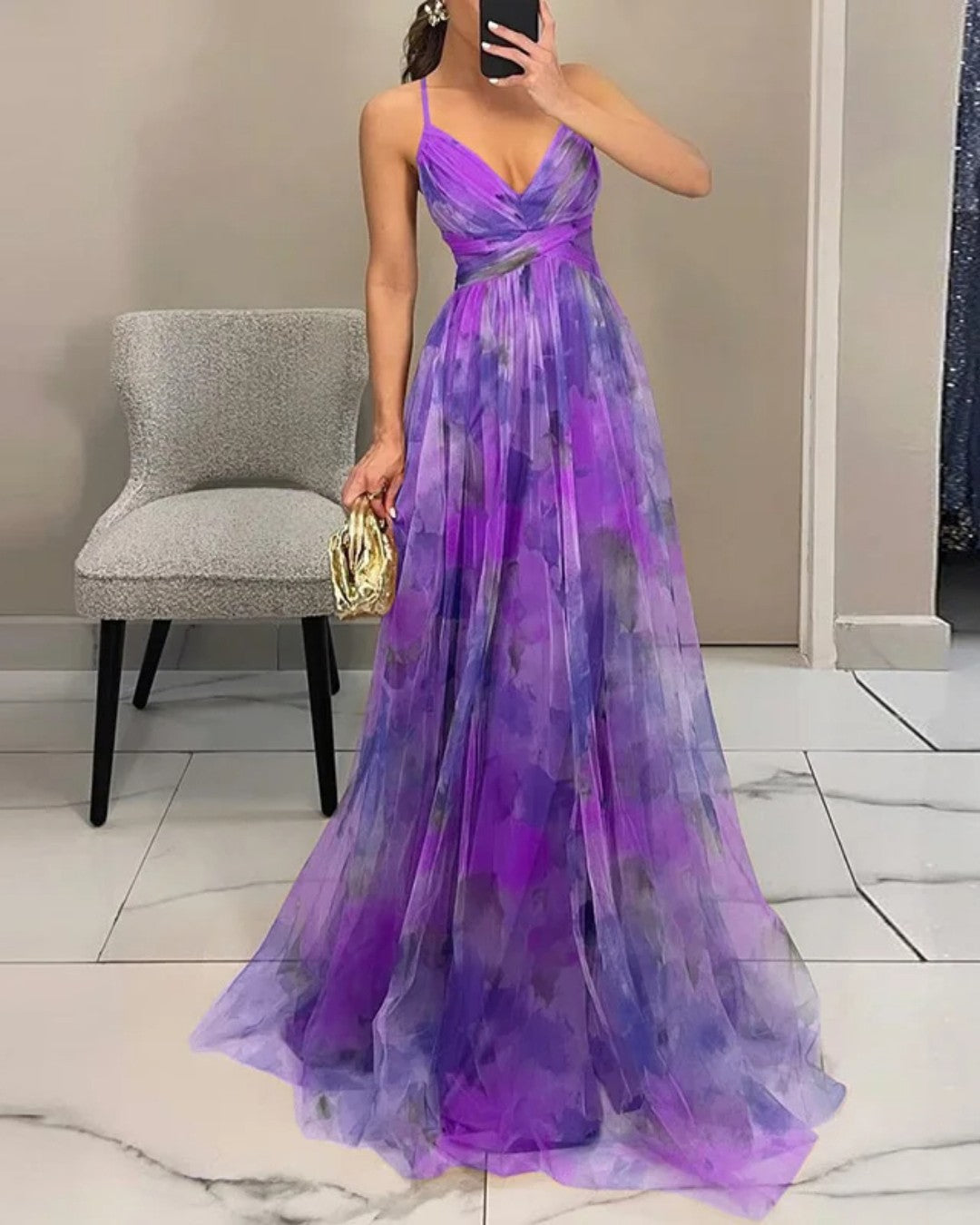Éléonore | Vestido Longo Fluido Florido