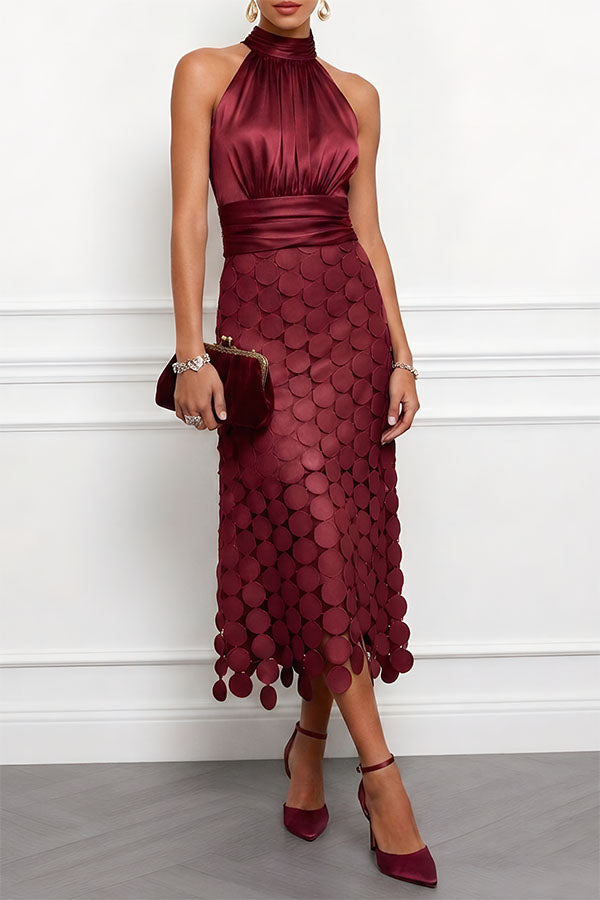 Vestido midi Céline de cerimónia elegante