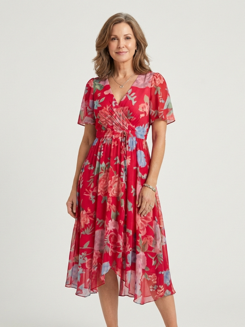 Chloé | Vestido Midi com Padrão Abstrato