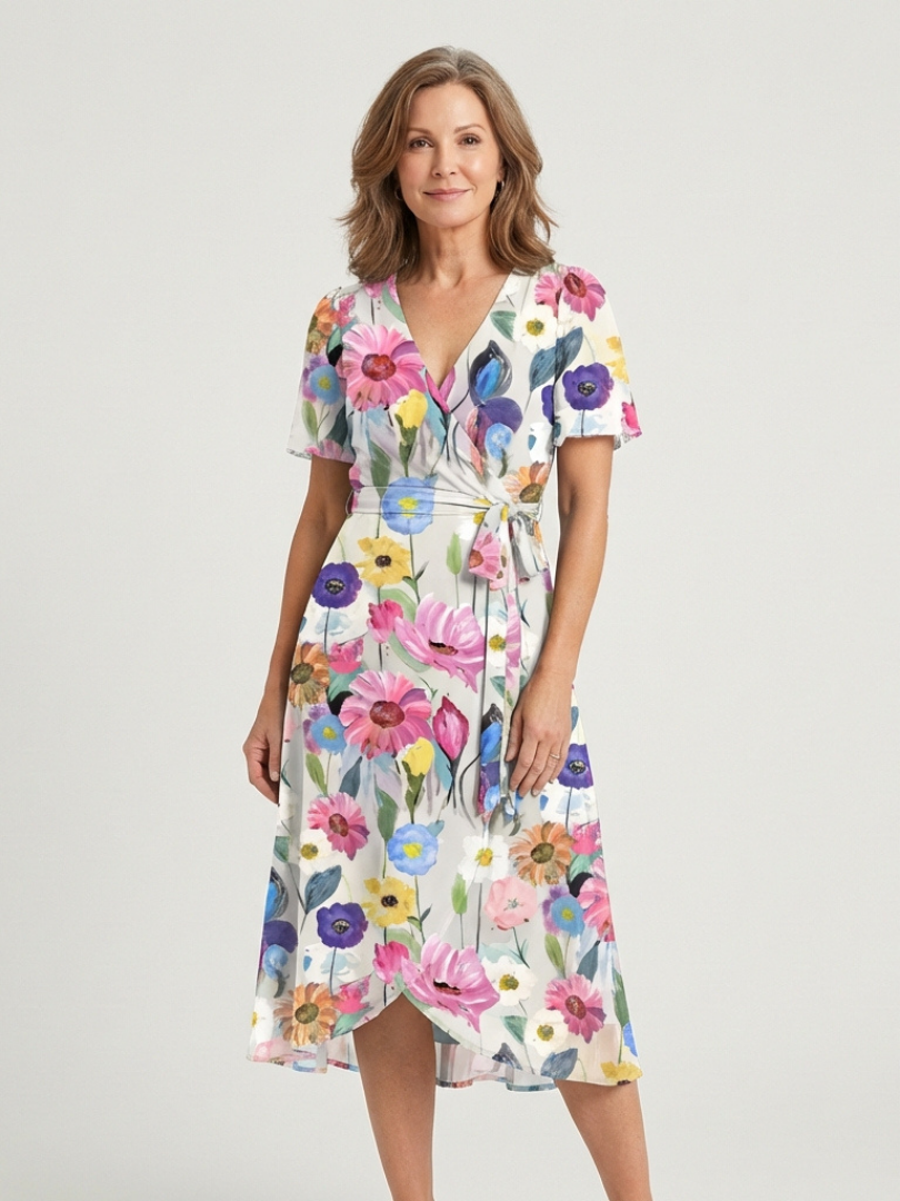 Chloé | Vestido Midi com Padrão Abstrato